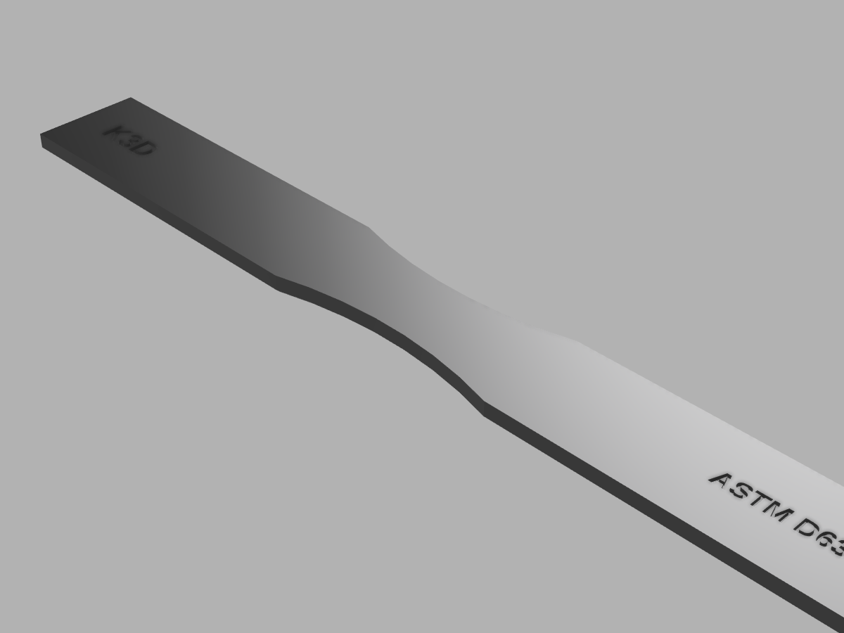 ASTM D638 Tensile Bar catalog render