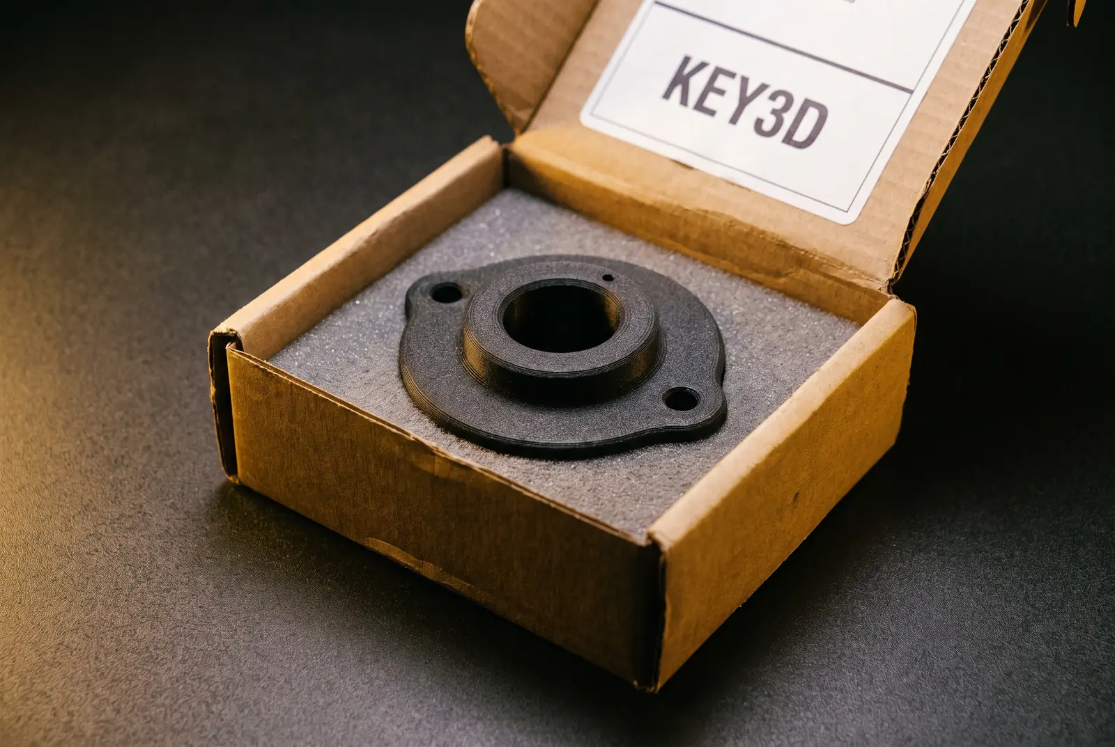 Composite flange packed in a protective box for nationwide shipment.